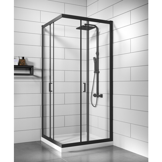 Badplaats Douchecabine dakota 80 x 80 x 190 cm zwart douchewand met 3236455 large