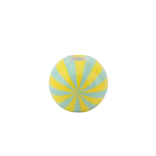 House Vitamin Candle holder swirl dolomite yellow/mint 7x7x7cm 3240577 large