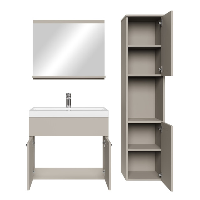 Badplaats Badkamermeubel set montreal 60 x 35 cm beige badmeubel met spiegel 3239937 large