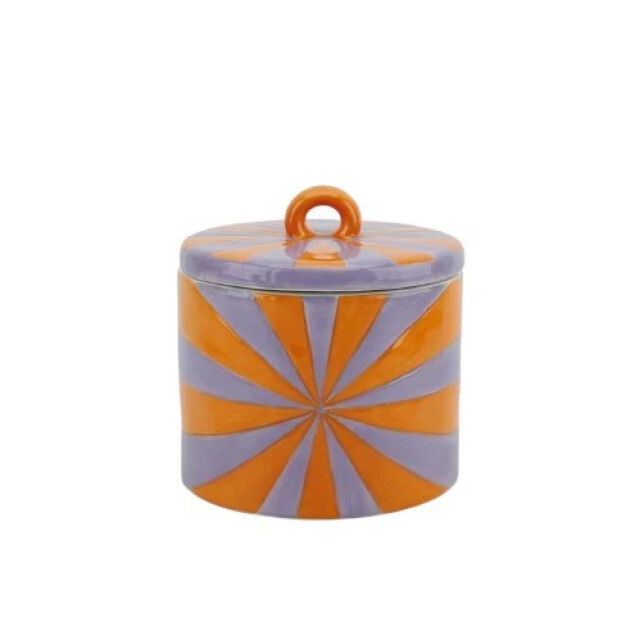 House Vitamin Deco jar swirl dolomite orange/lilac 11x11x11,5cm 3240597 large