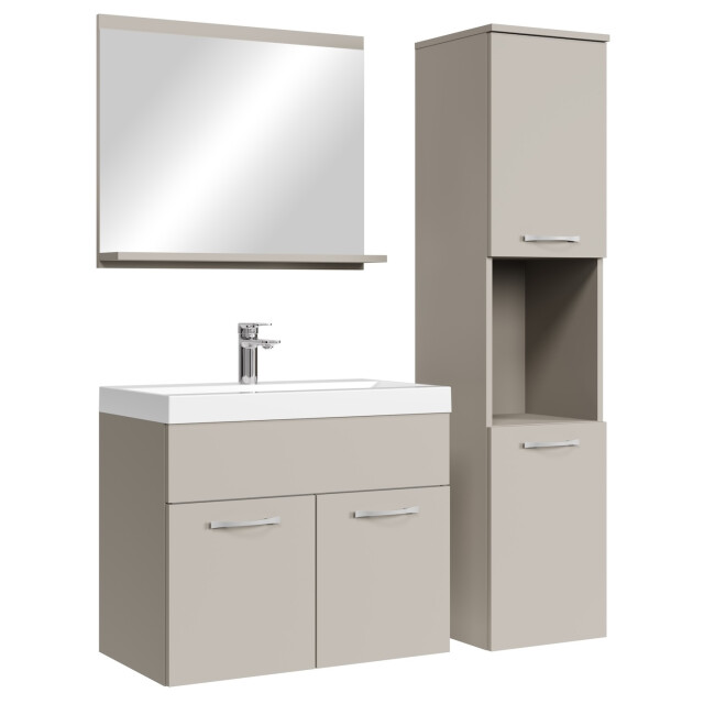 Badplaats Badkamermeubel set montreal 60 x 35 cm beige badmeubel met spiegel 3239937 large