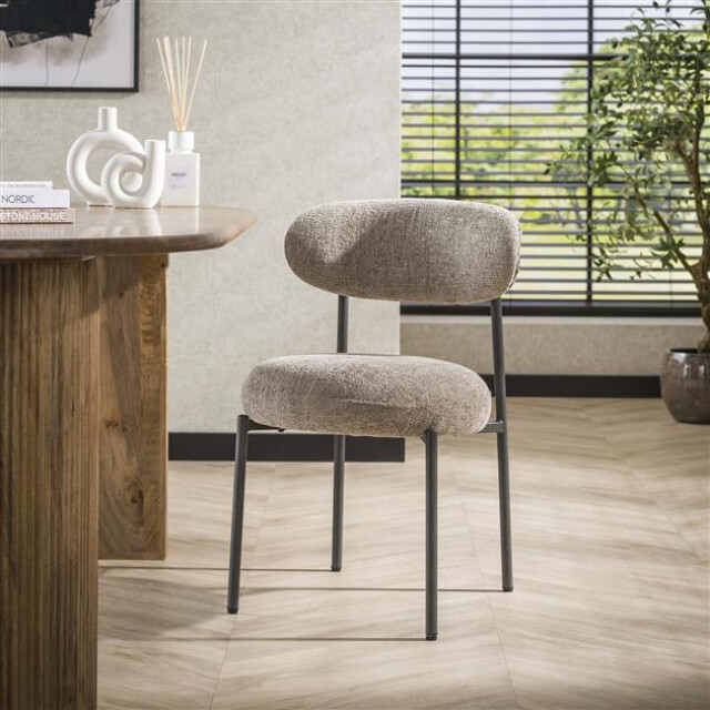 Hoyz eetkamerstoel round tissee cargo zandkleur set van 2 3186003 large