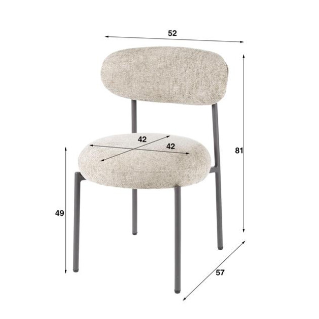 Hoyz eetkamerstoel round tissee cargo zandkleur set van 2 3186003 large