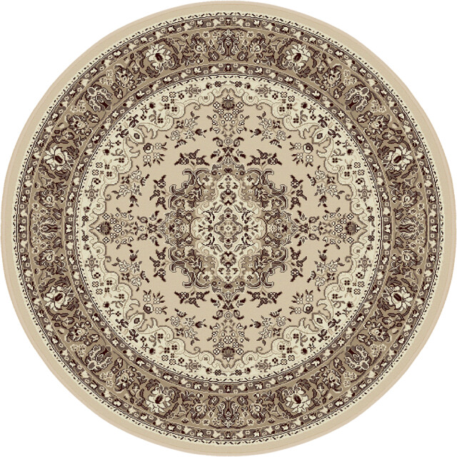 Muratap Nain klassiek medaillon rond laagpolig oosters vloerkleed vintage tapijt - 3239191 large