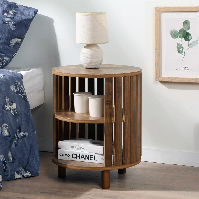 CaliCosy Ronde bijzettafel met open latten h50 cm 3226963 large