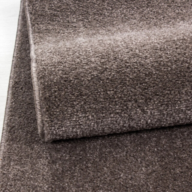 Muratap Outlet rond basics vloerkleed laagpolig effen bruin- 240 cm rond 3246335 large