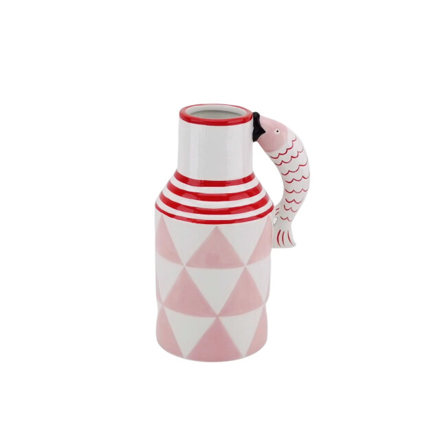 House Vitamin Vase jug fishes pink/white/red 14x11x21,5cm 3240572 large