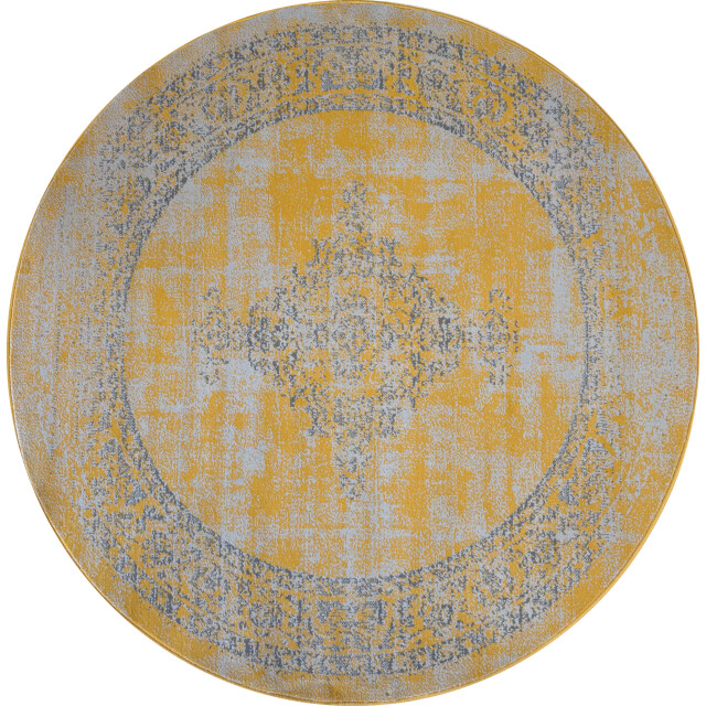 Muratap Istanbul vintage laagpolig vloerkleed rond retro tapijt - 200 cm 3240490 large