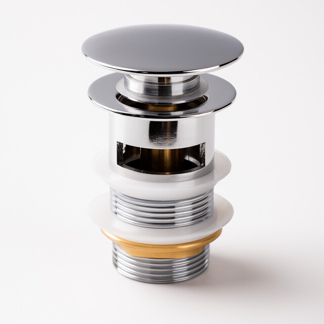 Badplaats Afvoerplug chroom pop up plug voor wastafel met overloop 3181225 large