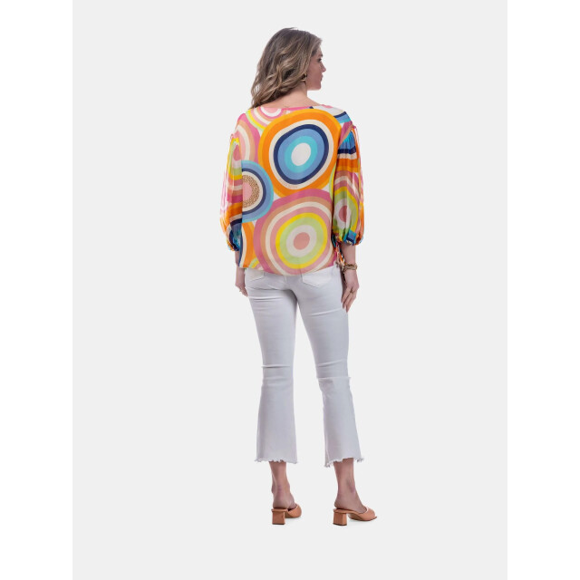 Mucho Gusto ® blouse cala d'or kleurrijke cirkel print MUCHO GUSTO® Blouse Cala D'or Kleurrijke Cirkel Print large
