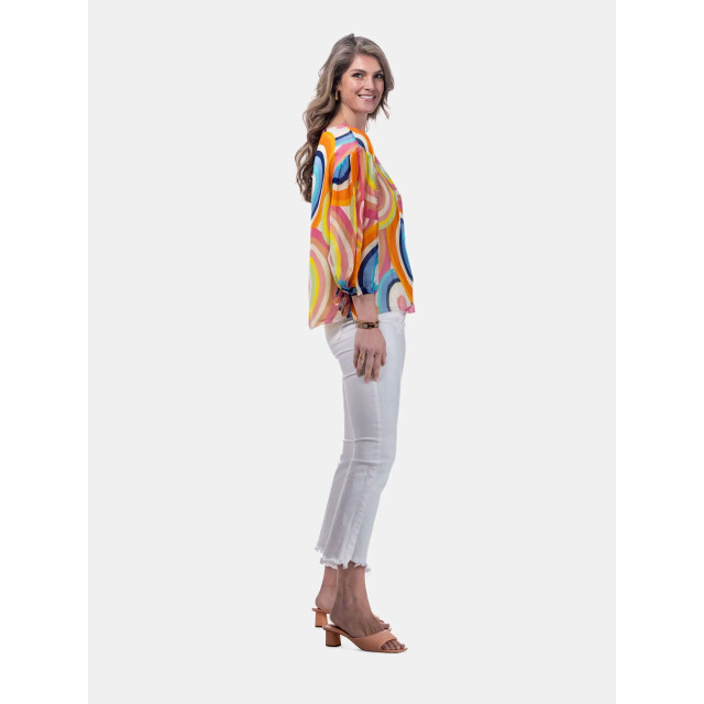 Mucho Gusto ® blouse cala d'or kleurrijke cirkel print MUCHO GUSTO® Blouse Cala D'or Kleurrijke Cirkel Print large