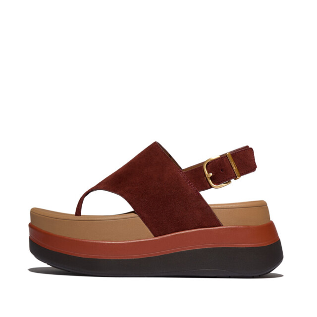 FitFlop F-mode stack suede back-strap toe-post sandals E2H large
