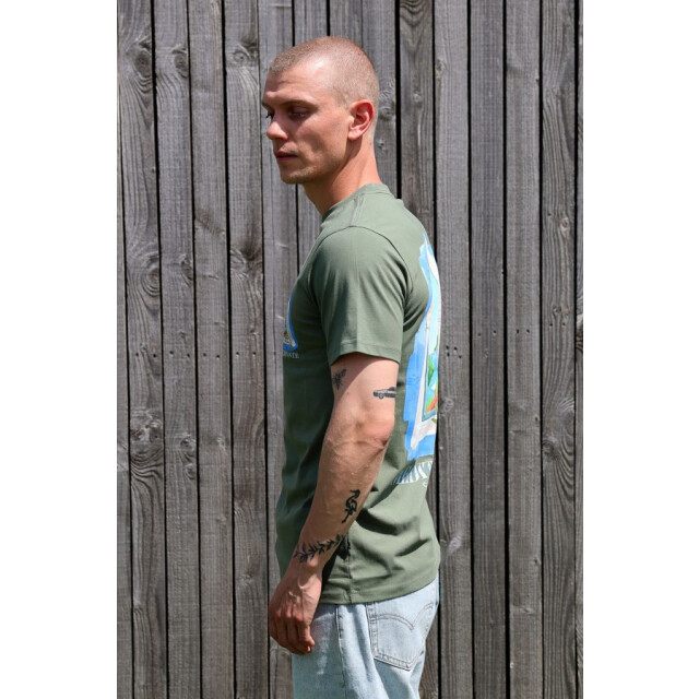 Kultivate Ts capri 2501020211 352 army t-shirt fancy met backprint kultiv 352 Army/TS CAPRI 2501020211 large