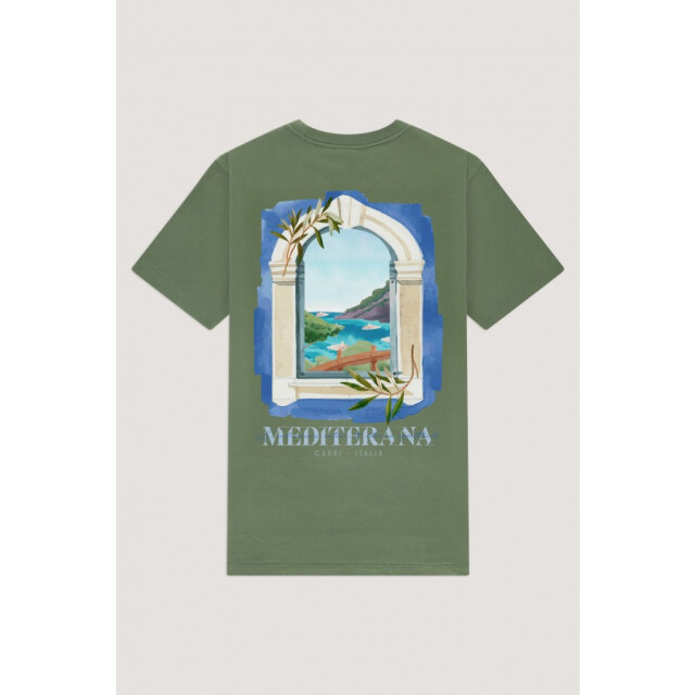 Kultivate Ts capri 2501020211 352 army t-shirt fancy met backprint kultiv 352 Army/TS CAPRI 2501020211 large