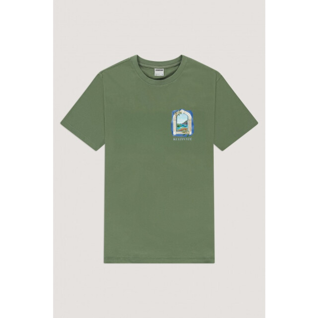 Kultivate Ts capri 2501020211 352 army t-shirt fancy met backprint kultiv 352 Army/TS CAPRI 2501020211 large