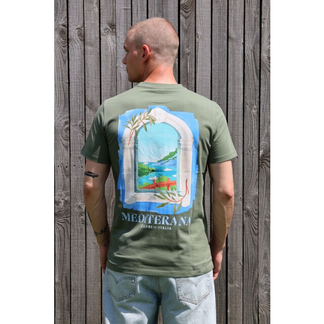 Kultivate Ts capri 2501020211 352 army t-shirt fancy met backprint kultiv 352 Army/TS CAPRI 2501020211 large