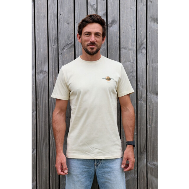 Kultivate Havana 297 bone white t-shirt fancy met backprint kultiv 297 Bone White/HAVANA large