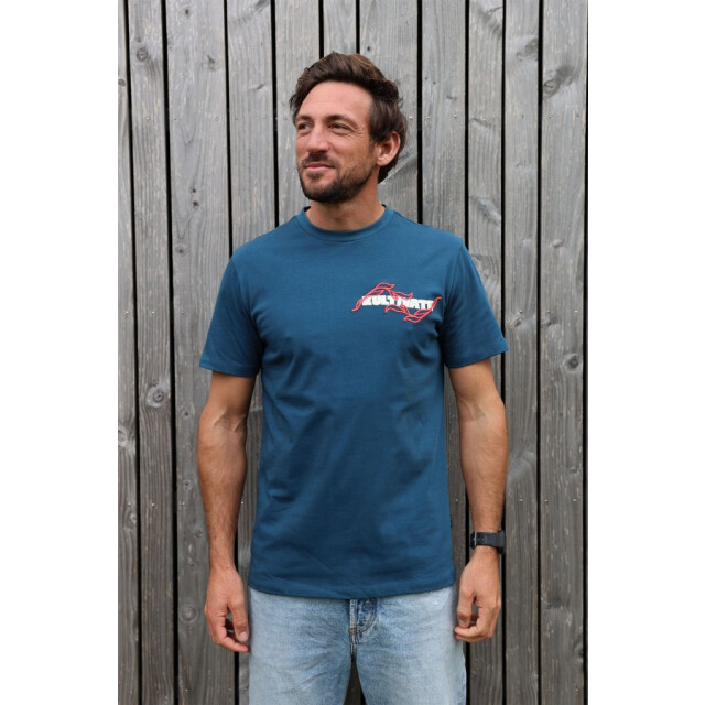 Kultivate Ts embro leaf 2501030204 767 majolica blue t-shirt fancy kultiv 767 Majolica Blue/TS EMBRO LEAF 2501030204 large