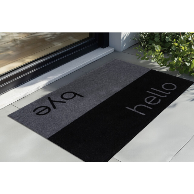 Muratap Wasbare deurmat binnen – hello / bye – anti-slip & absorberend, voor hal of 3241403 large