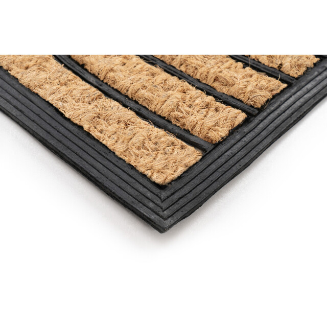 Muratap Bogota kokos deurmat halfrond droogloopmat – beige / zwart slijtvast & 3241504 large