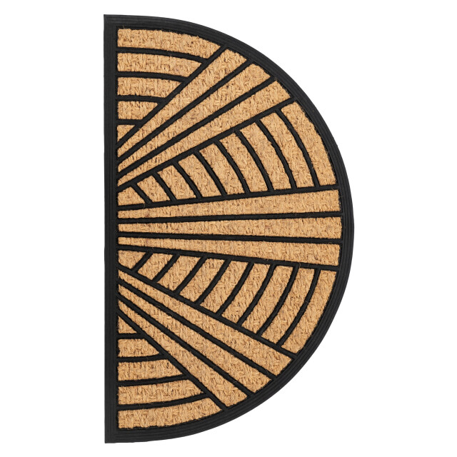 Muratap Bogota kokos deurmat halfrond droogloopmat – beige / zwart slijtvast & 3241504 large
