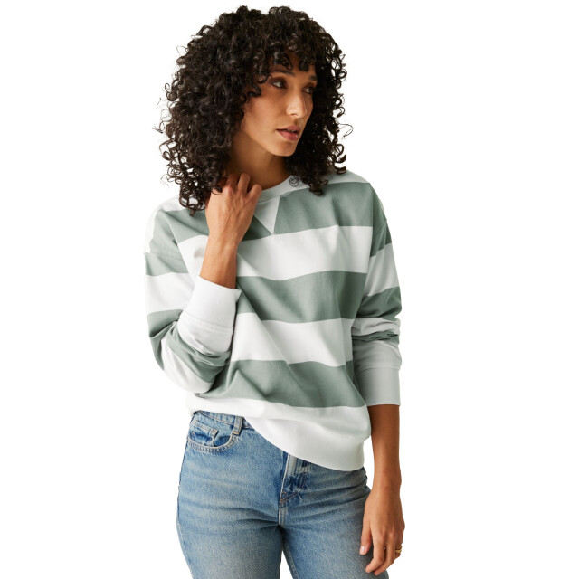 Regatta Dames avika ii stripe crew neck trui UTRG11593_glacierwhite large