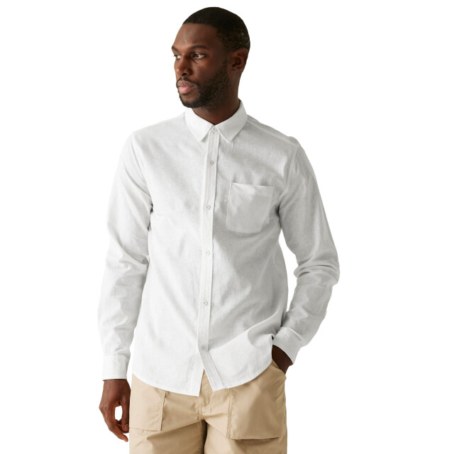Regatta Heren loran shirt met lange mouwen UTRG11588_white large