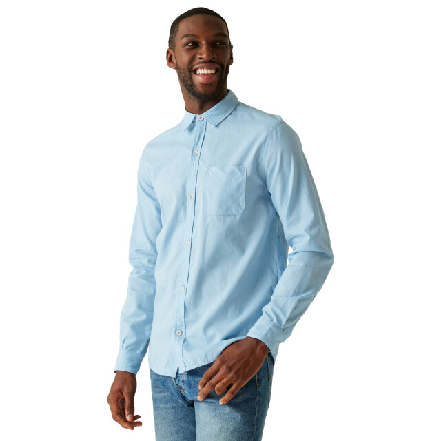 Regatta Heren loran shirt met lange mouwen UTRG11588_chambrayblue large