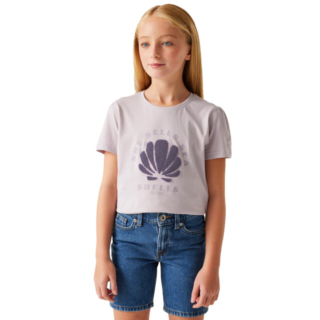 Regatta Kinderen/kinderen bosley viii zeeschelp t-shirt UTRG11703_lilacthistle large