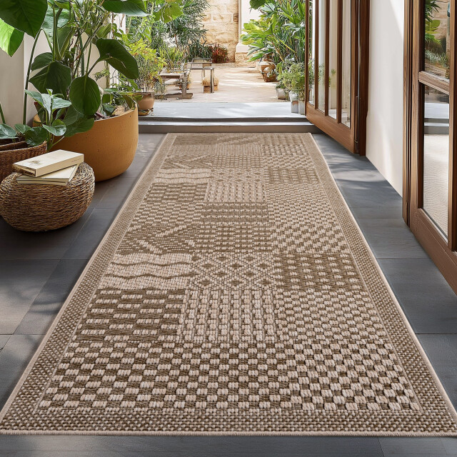 Muratap Buitenkleed ibiza – effen vloerkleed – 3d look – voor tuin, terras & binnen - 3241744 large