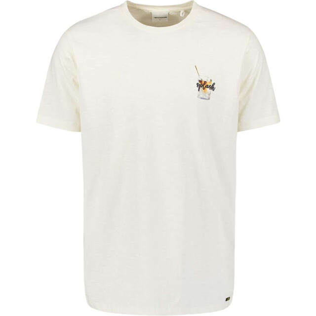 No Excess T-shirt crewneck placed prints slub natural 28350402-097 large