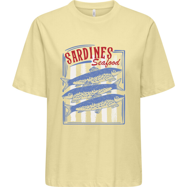 Only Onltrudy s/s boxy tee cs jrs pastel yellow/sardin 15338541-235396019 large