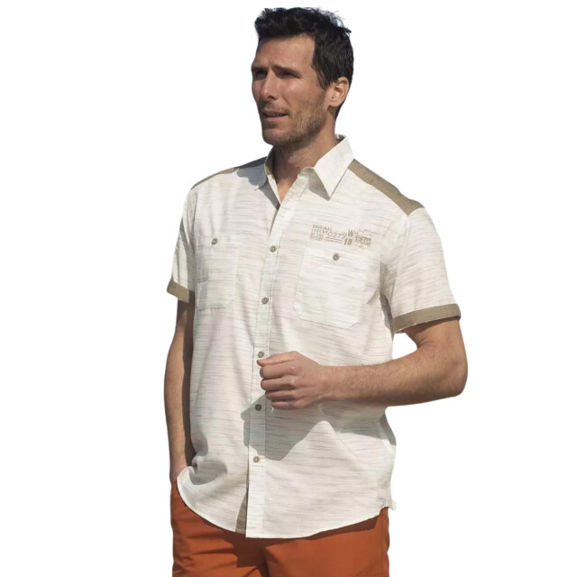 Atlas For Men Heren slub poplin overhemd UTAF2083_beigealmond large