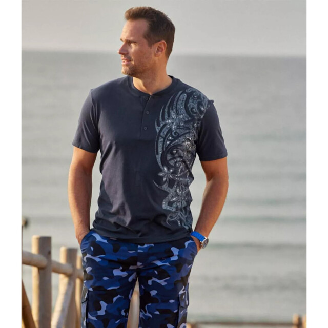 Atlas For Men Heren bedrukt henley t-shirt (pack of 2) UTAF248_navybluecoral large