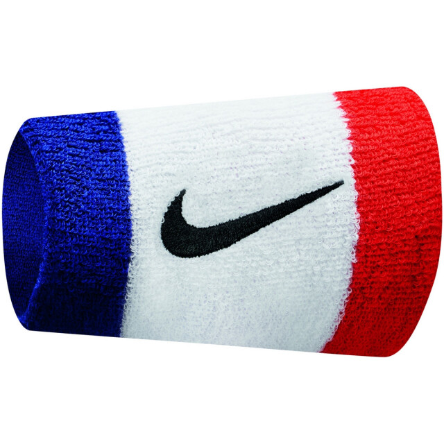 Nike Unisex brede swoosh polsband voor volwassenen (set van 2) UTMR78451_whiteredblue large