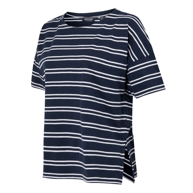 Regatta Dames abaya gestreept t-shirt UTRG11059_navywhite large