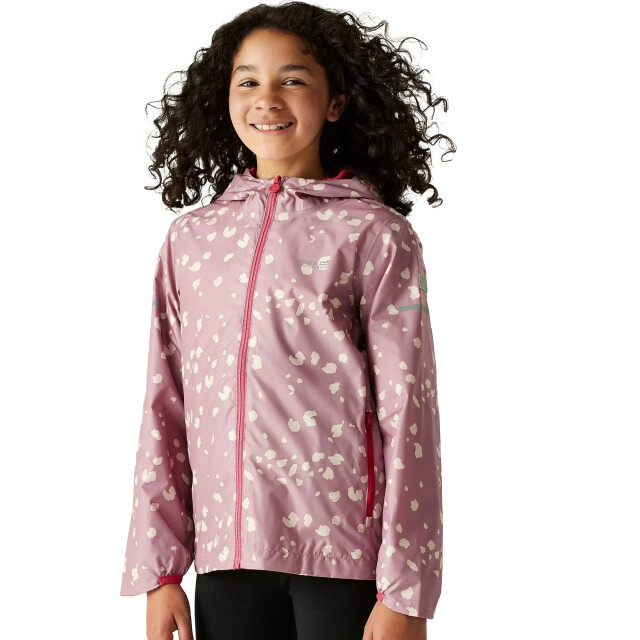 Regatta Waterdichte kinder/kinder lever ii jas met opdruk UTRG11747_lilaslightvanillabeaujolais large
