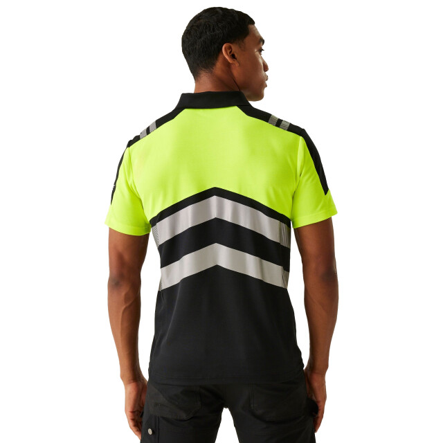 Regatta Heren hi-vis poloshirt UTRG11781_blackyellow large