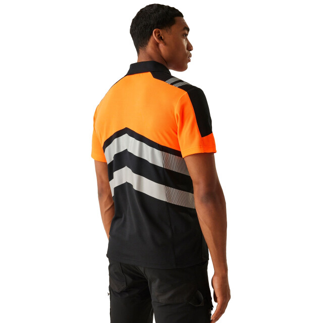 Regatta Heren hi-vis poloshirt UTRG11781_blackorange large