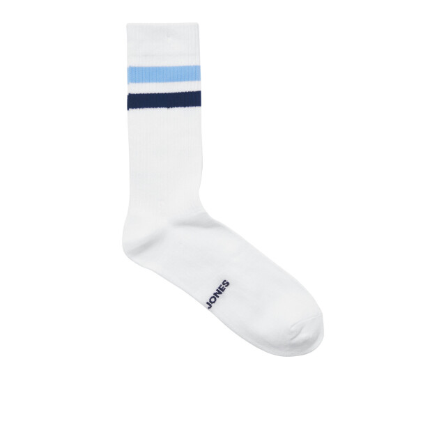 Jack & Jones Heren sportsokken jactirana tennissokken gestreept 5-pack wit 12277074 large