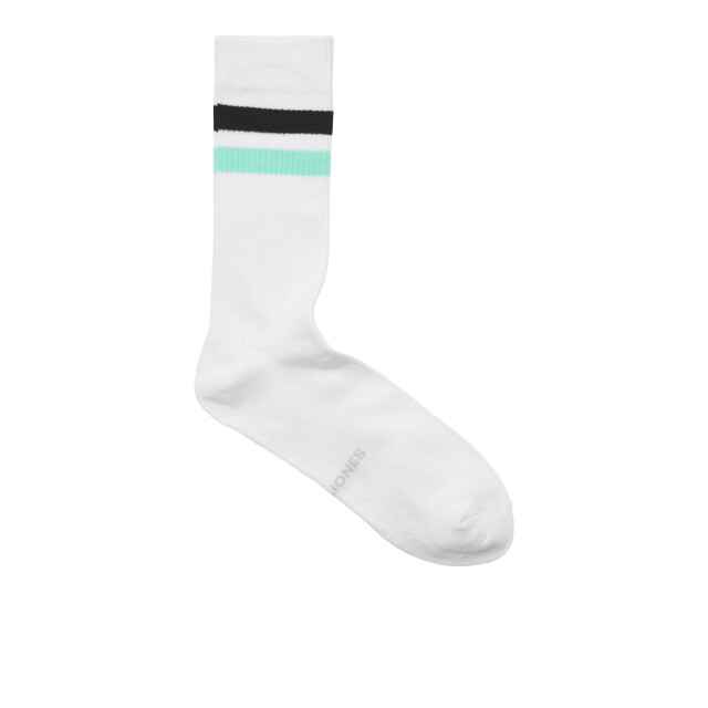 Jack & Jones Heren sportsokken jactirana tennissokken gestreept 5-pack wit 12277074 large