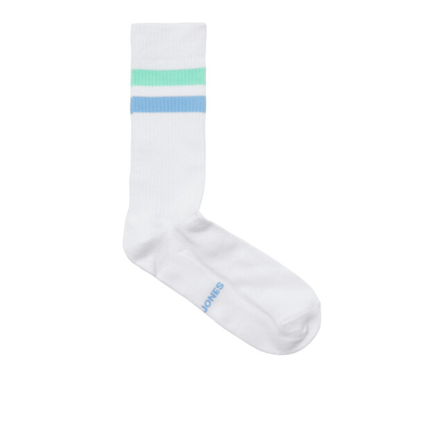 Jack & Jones Heren sportsokken jactirana tennissokken gestreept 5-pack wit 12277074 large