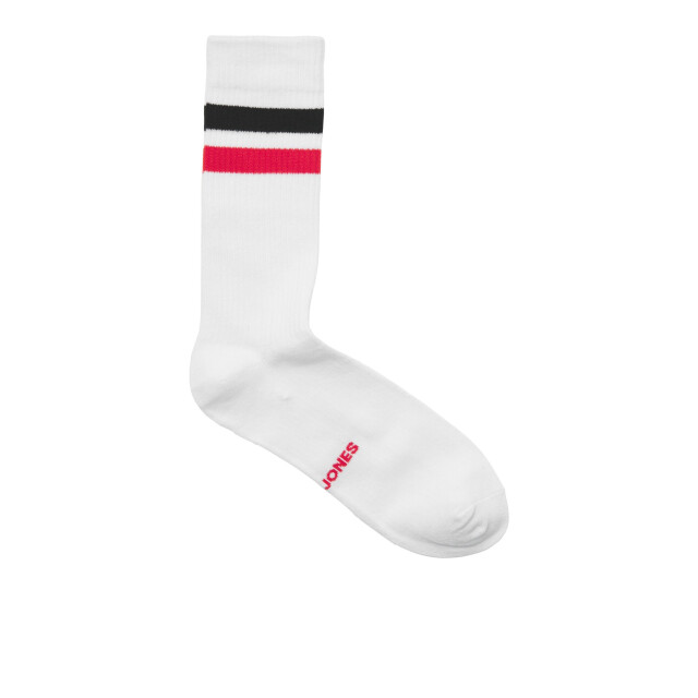 Jack & Jones Heren sportsokken jactirana tennissokken gestreept 5-pack wit 12277074 large