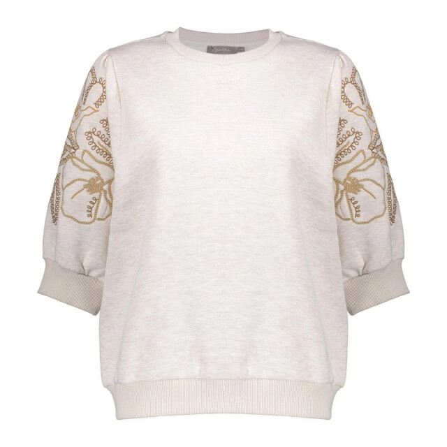 Geisha 52592-24 715 sweater short sleeve embroidery beige melange 52592-24 715 large