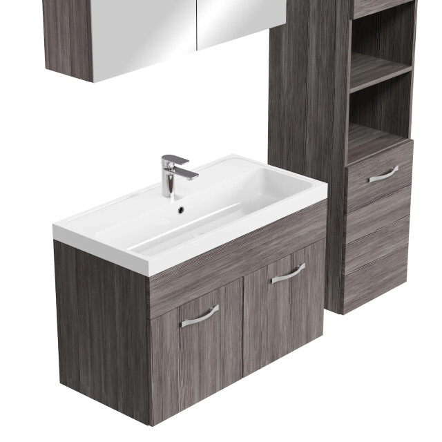 Badplaats Badkamermeubel set paso xl 80 x 40 cm grijs badmeubel met 3181365 large