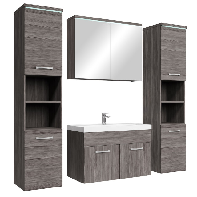 Badplaats Badkamermeubel set paso xl 80 x 40 cm grijs badmeubel met 3181365 large