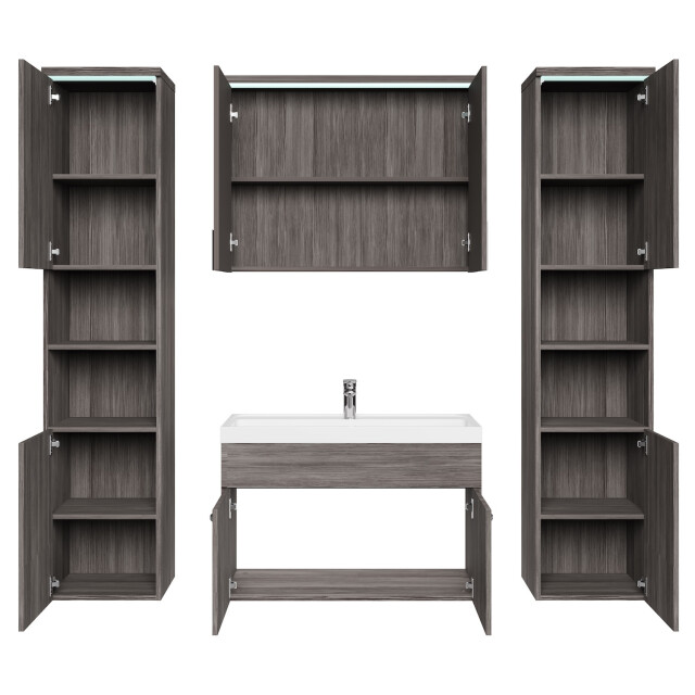 Badplaats Badkamermeubel set paso xl 80 x 40 cm grijs badmeubel met 3181365 large