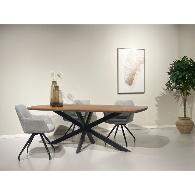 Livingfurn eetkamertafel jesper danish oval 180cm mangohout / gecoat staal 2638566 large