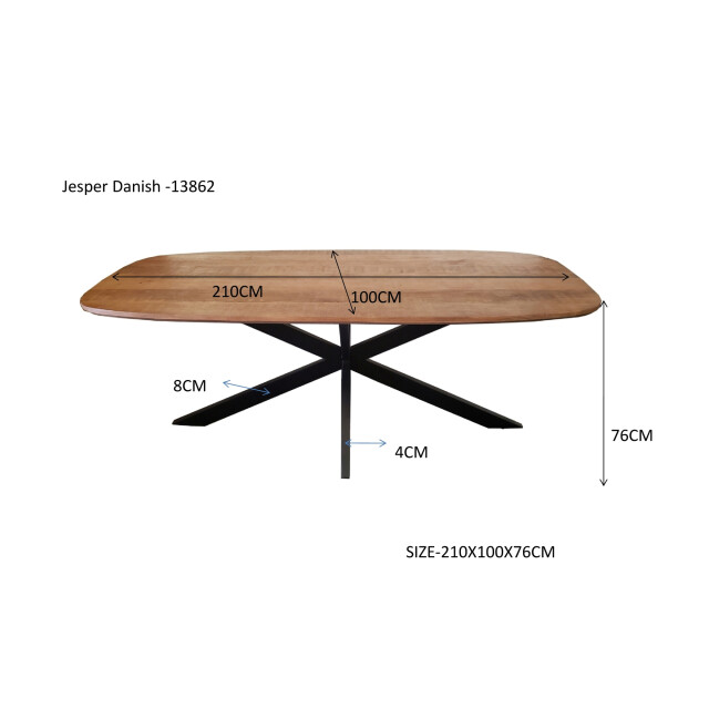 Livingfurn eetkamertafel jesper danish oval 210cm mangohout 2926093 large