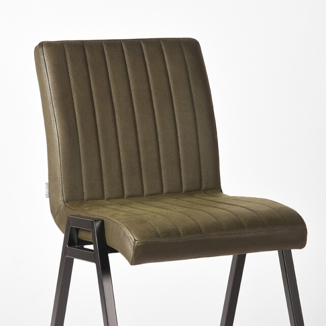 Label51 Eetkamerstoel matz army green microfiber set van 2 3183145 large